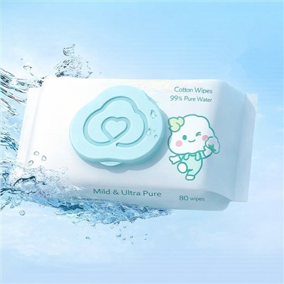 Lingettes humides en coton